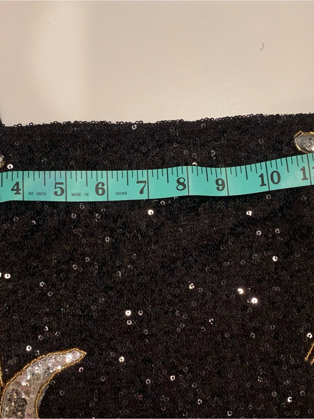 EastnWest Sequin Star Mini Dress Celestial Moon Black Size S - Picture 8 of 10